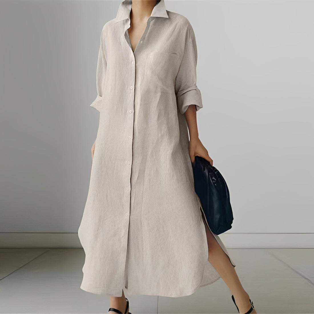 Patricia - Vestido-camisa casual oversize para mulheres