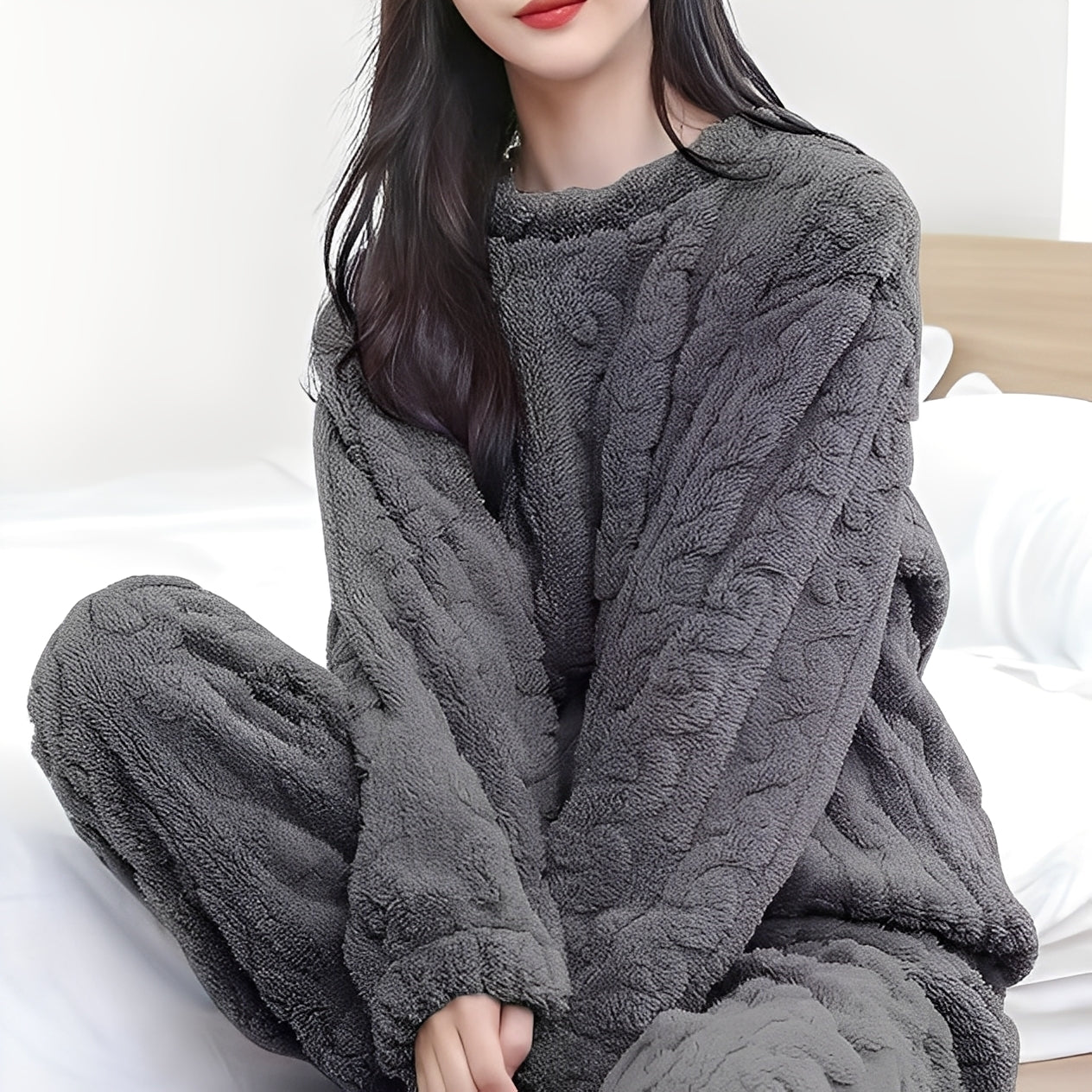 Kilie - Conjunto de Fleece Confortável e Aconchegante de Duas Peças para Mulheres