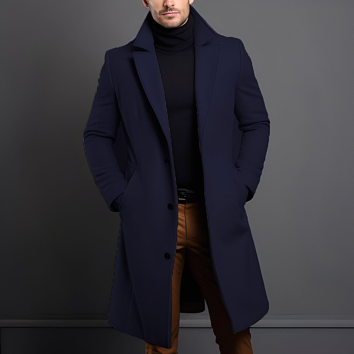 Clifton - Moderno Trenchcoat de Lã para Homens