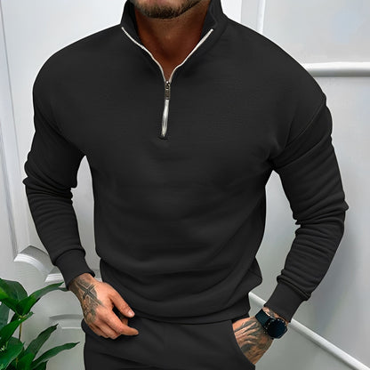 Robbie - Casual pullover with half zipper for men