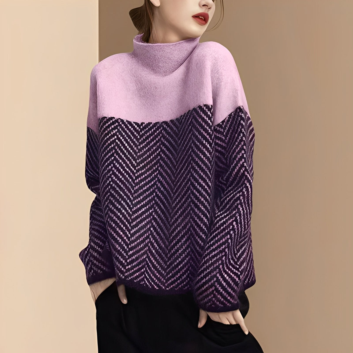 Maryann - Suéter de gola alta elegante e macio