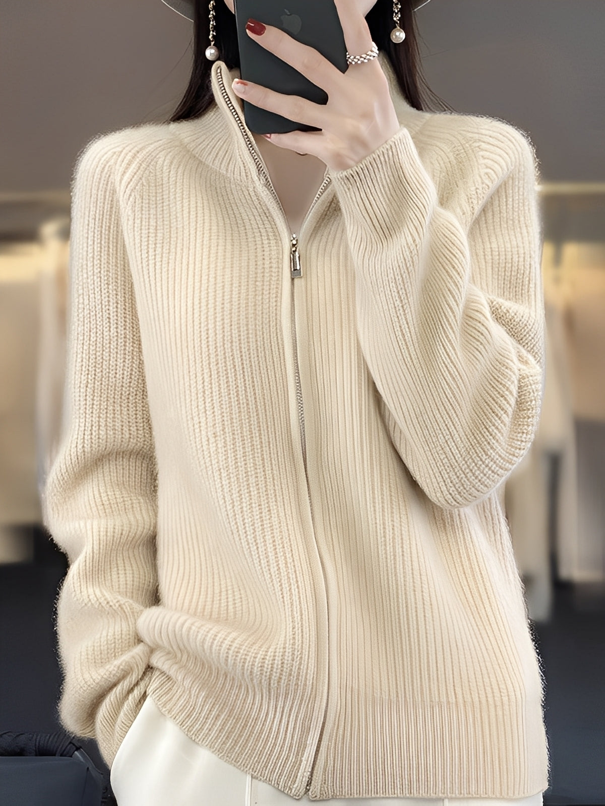 Brylee - Wolljacke mit Reißverschluss für Damen