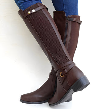 Megan - Clássicos, robustos botas de couro para mulheres