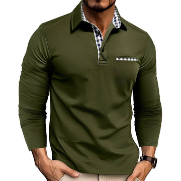Gerald - Polo de manga comprida estiloso para homens