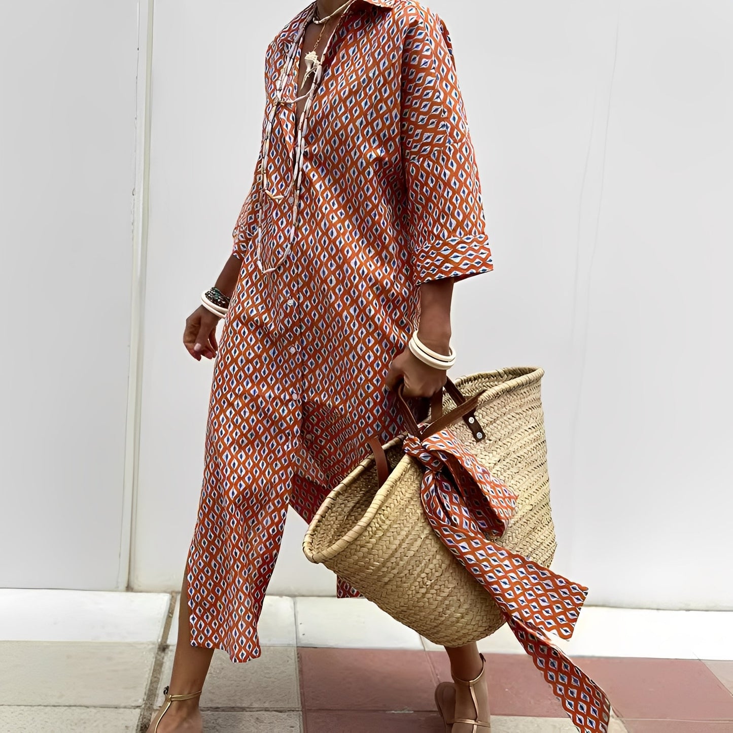 Paulette - Klassisches gestreiftes Hemdkleid für Damen