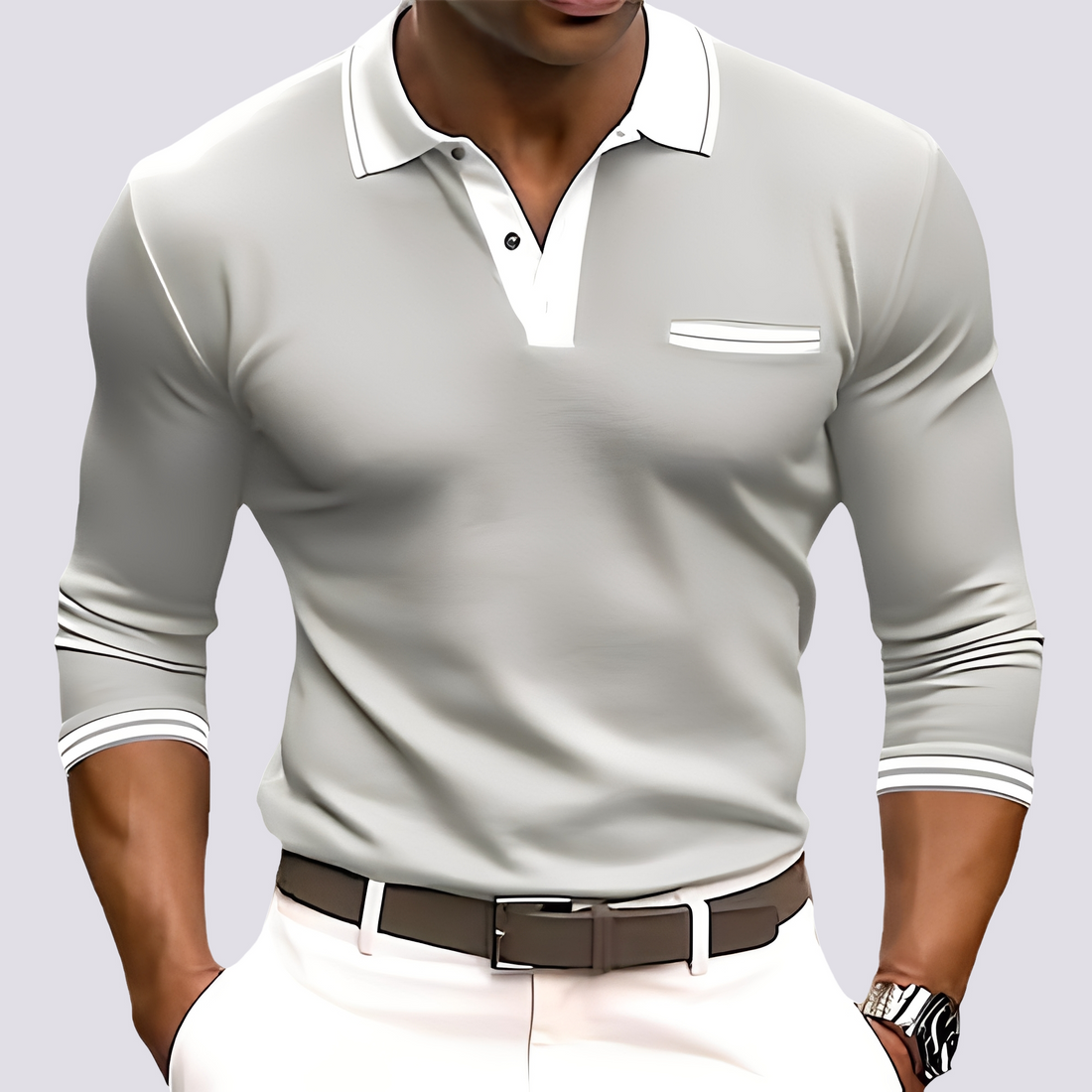 Hamish - Camisa de manga comprida e estilosa para homens