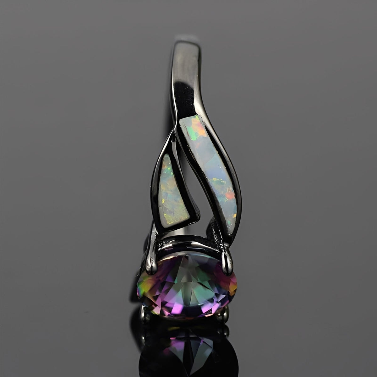 Mirella – Bague arco-íris em opala e topázio