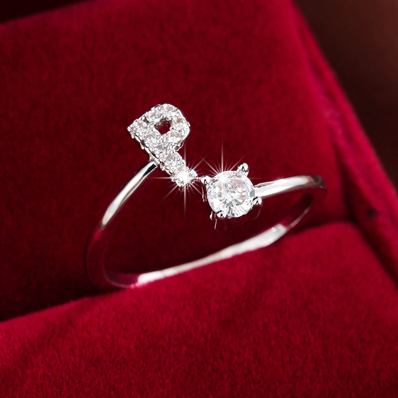 Nova – Bague aberta moderna com inicial