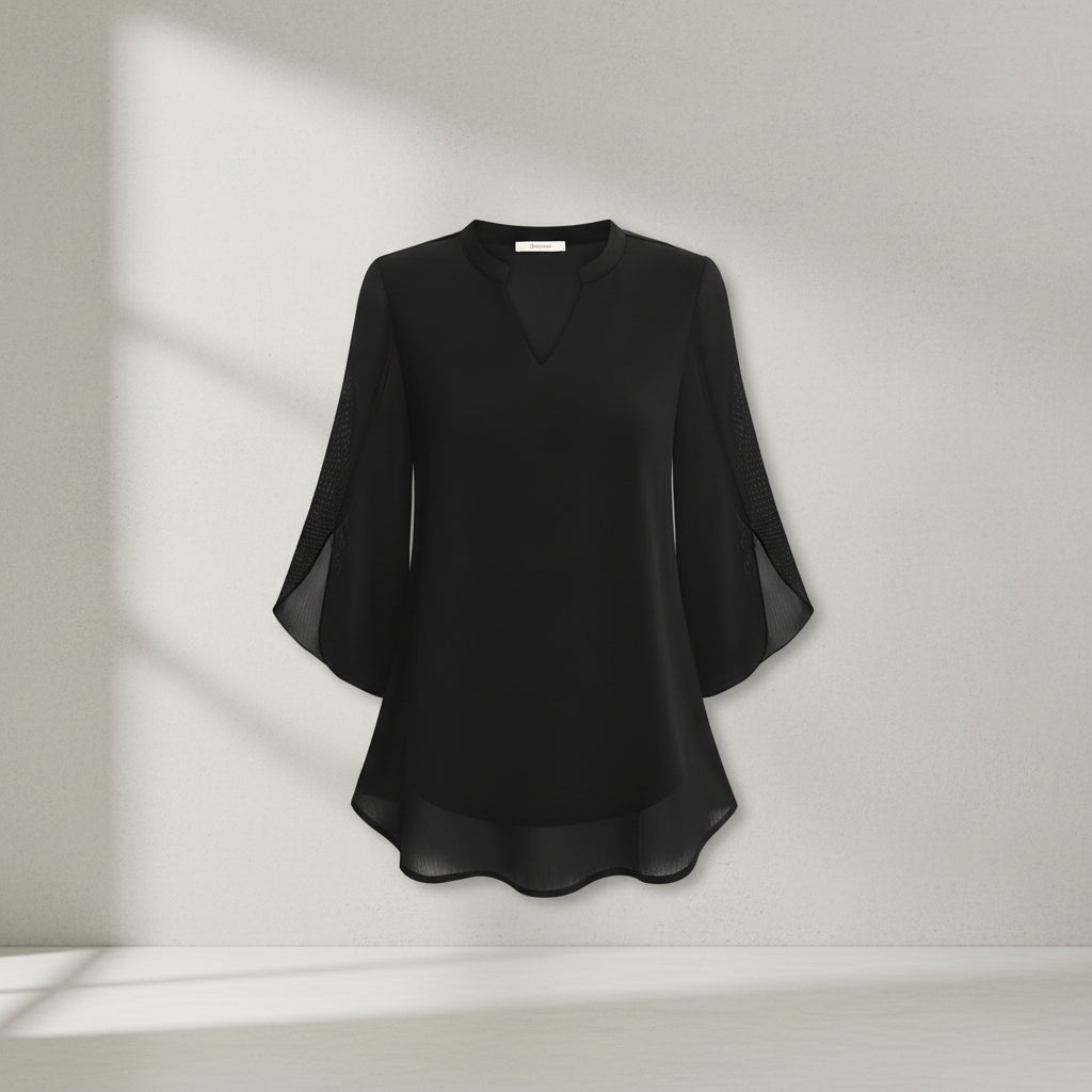 Brianna - Blusa com manga aberta e movimento elegante