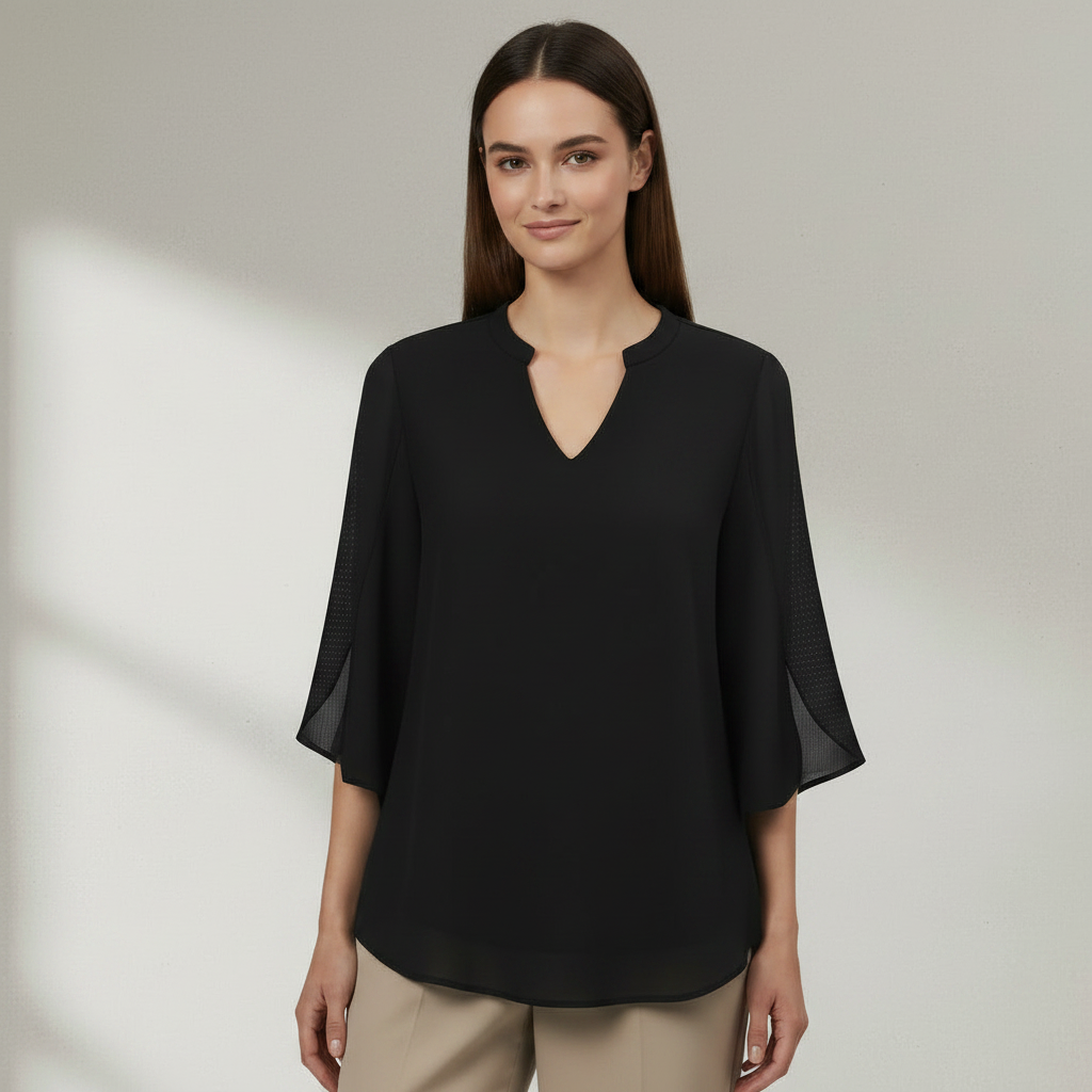 Brianna - Blusa com manga aberta e movimento elegante