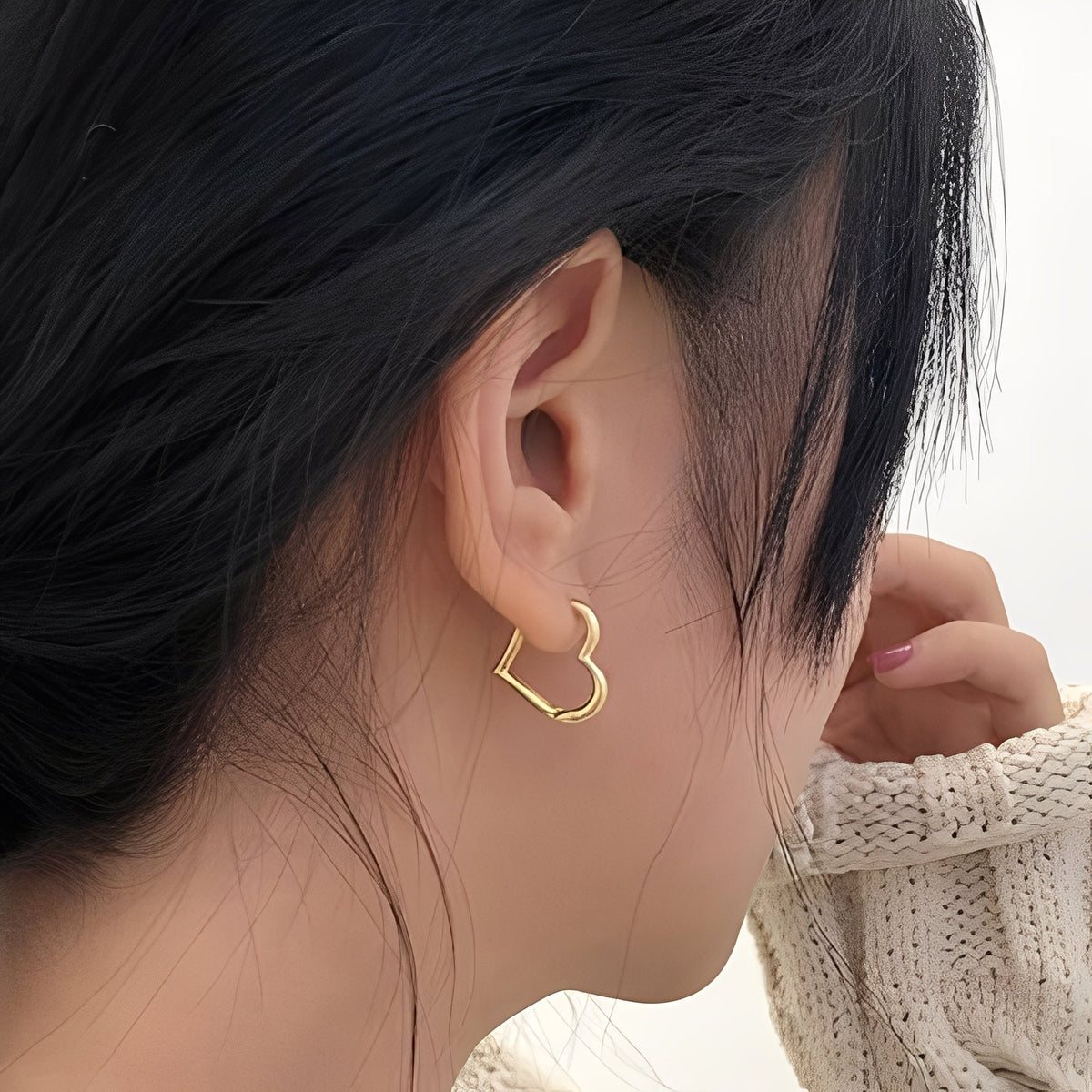 Lena – Créoles em forma de coração em ouro (paire)