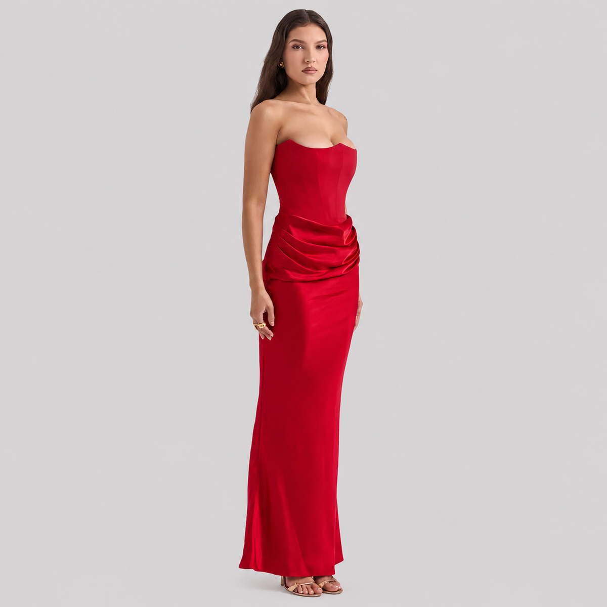 Elisabeth – Maxikleid elegante com ombros descobertos para mulheres