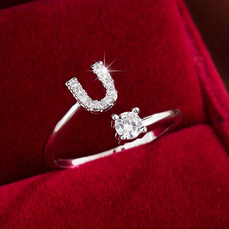 Nova – Bague aberta moderna com inicial