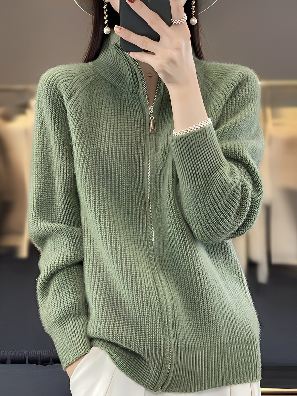 Brylee - Wolljacke mit Reißverschluss für Damen