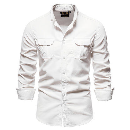 Colbert - Camisa de Manga Longa Simples para Homens