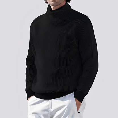 Zack - Warm Knitted Sweater with Ribbed Pattern for Men