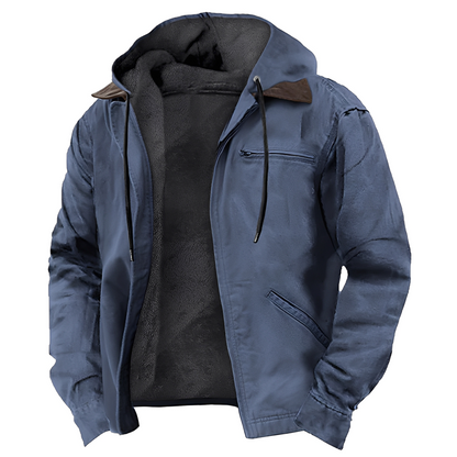 Derrick - Warm hooded jacket with multiple pockets for men