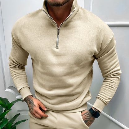 Robbie - Casual pullover with half zipper for men