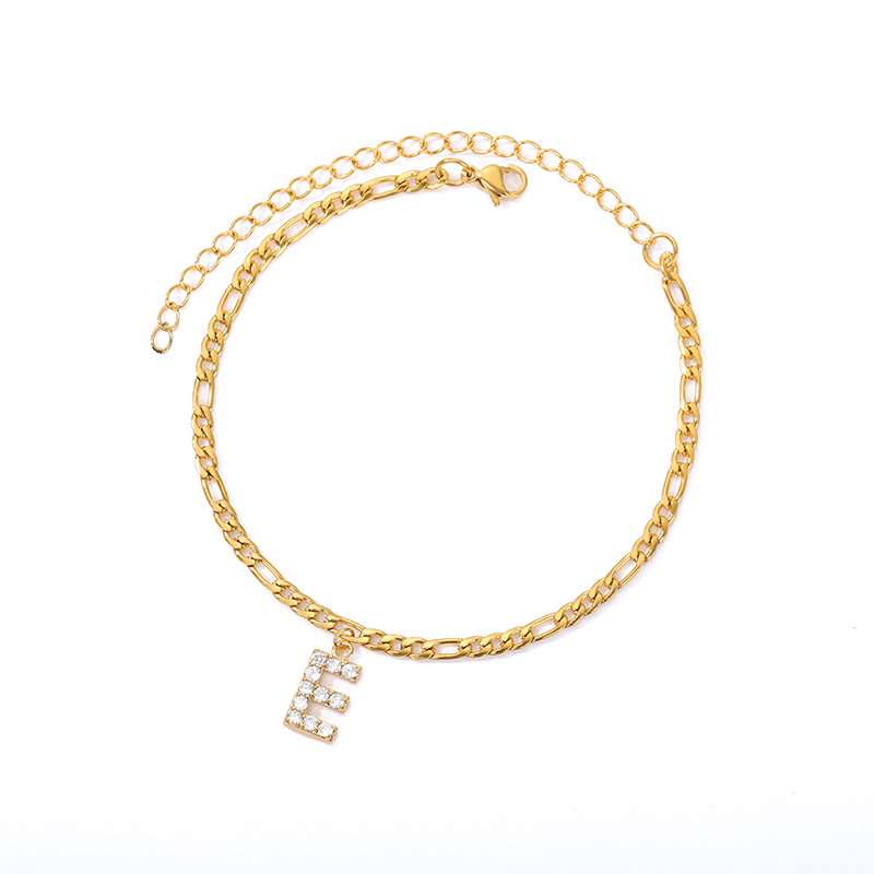 Tornozeleira com Inicial - Bracelete de tornozelo com sua inicial