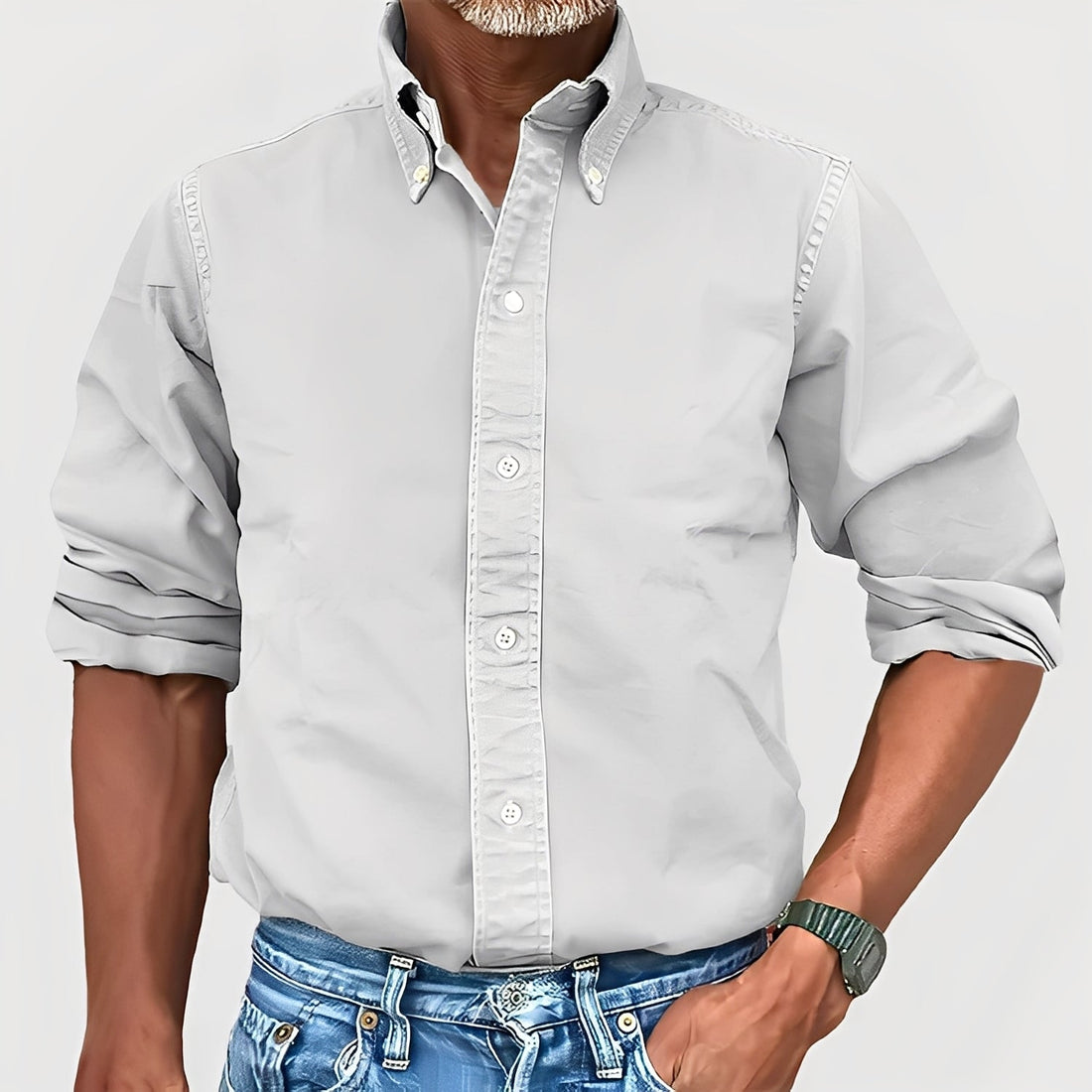 Martin - Camisa clássica de manga longa para homem