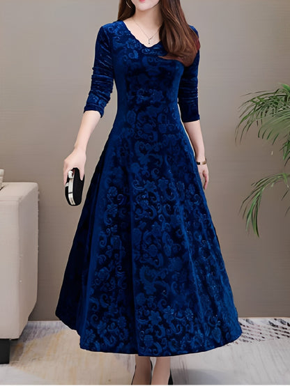 Arianna - Elegant evening gown with long sleeves for women