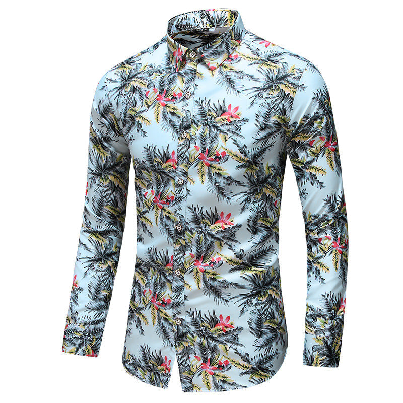 Dexter - Camisa de manga comprida estilosa e estampada para homens