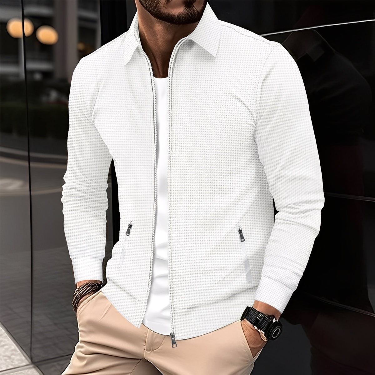 Norton - Moderna Jaqueta de Transição com Fecho para Homens