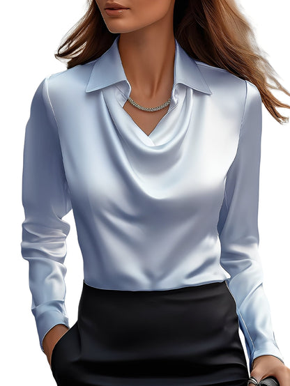 Dionne - Elegante Blusa de Manga Longa de Seda para Mulheres