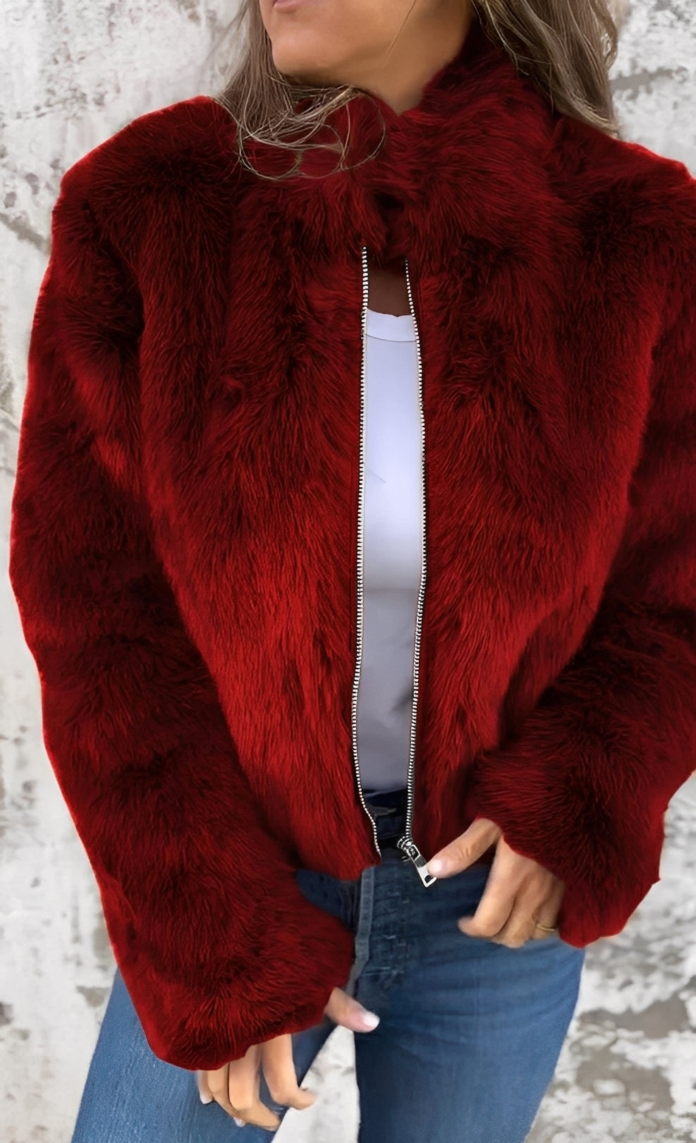 Amanda - Moderno Casaco de Pelúcia para Mulheres