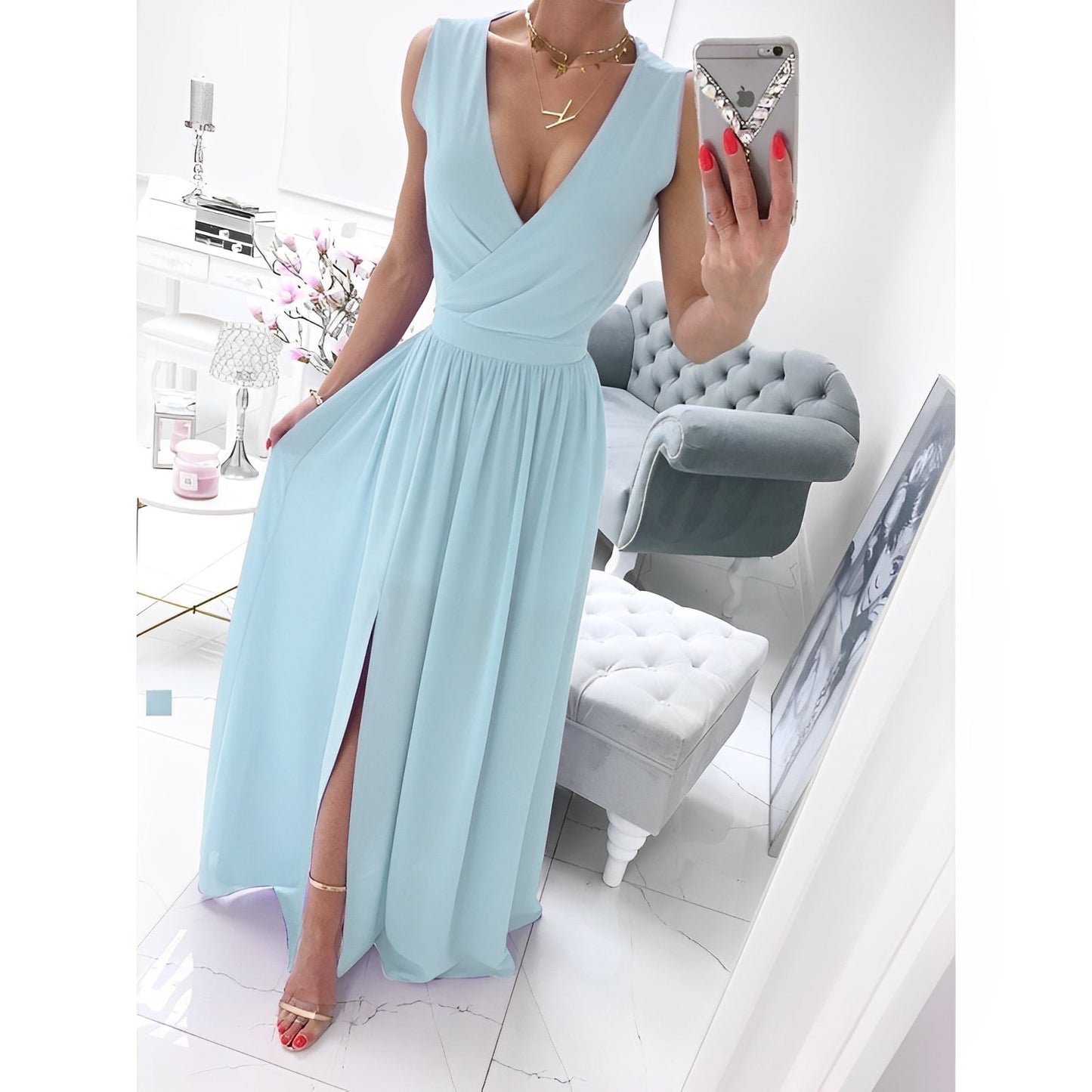 Sleeveless Linen Dress for Women