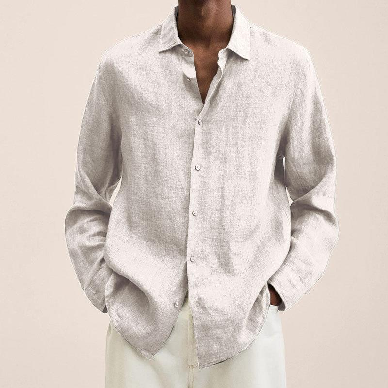 Calvin - Camisa Masculina de Manga Longa Casual