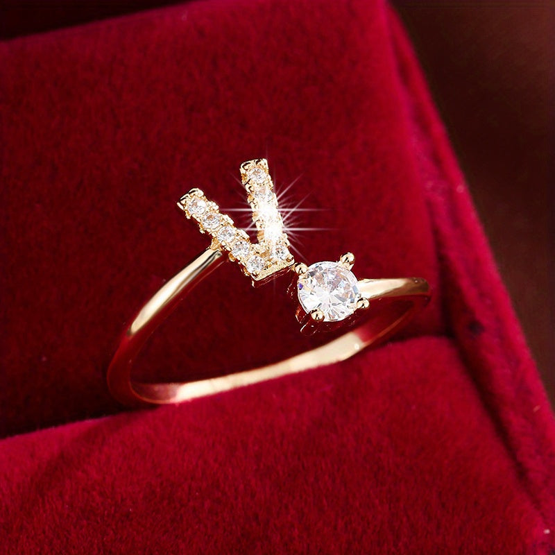 Nova – Bague aberta moderna com inicial