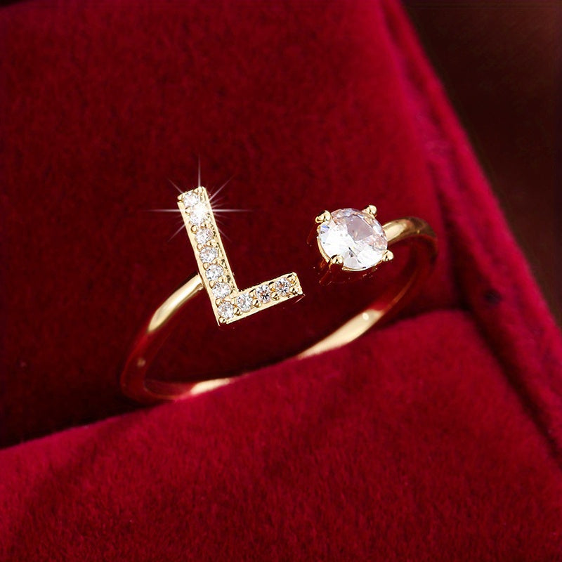 Nova – Bague aberta moderna com inicial