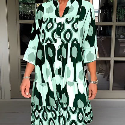 Floriane - Loose patterned dress for woman