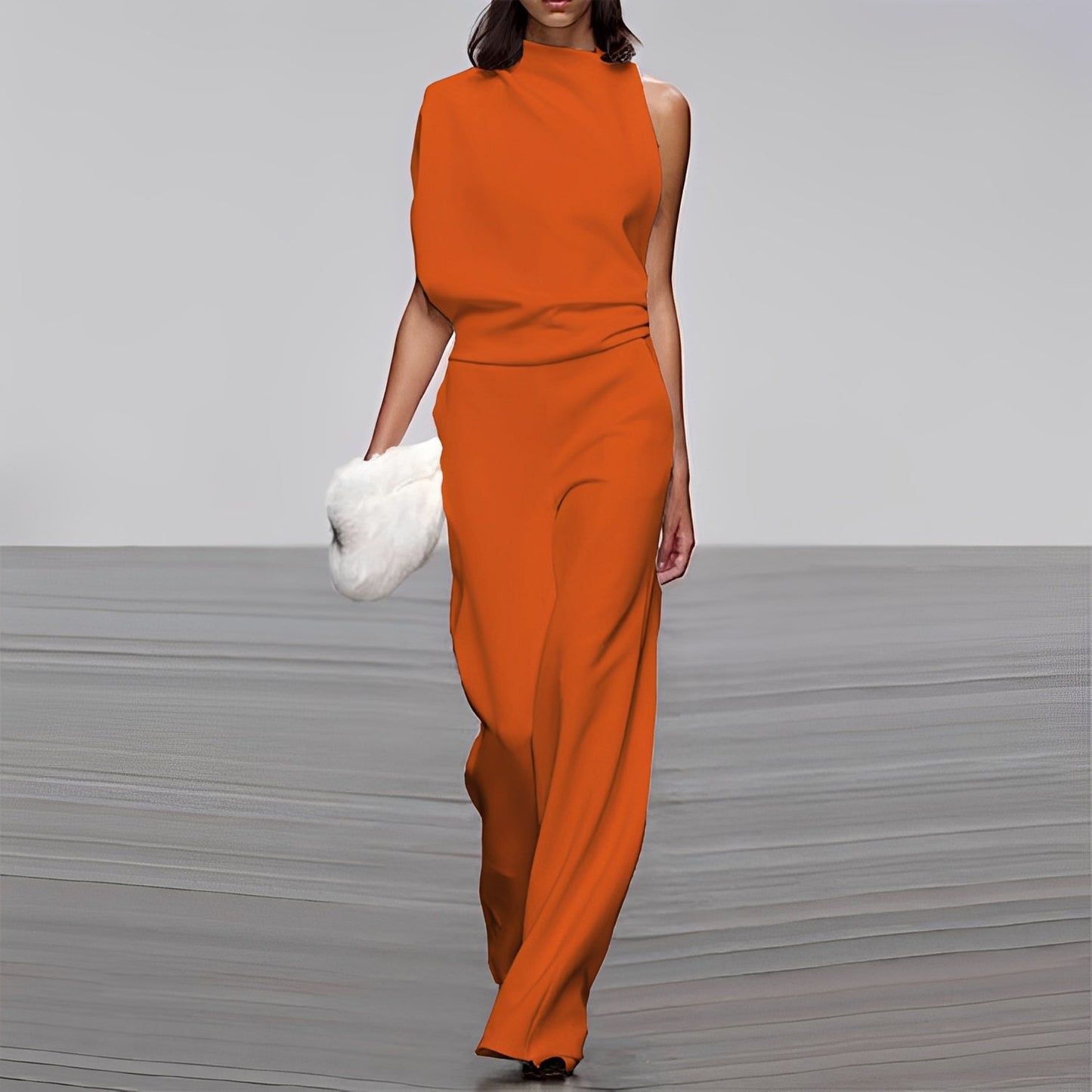 Lucie - Elegante, glamorosa macacão de um ombro para mulheres