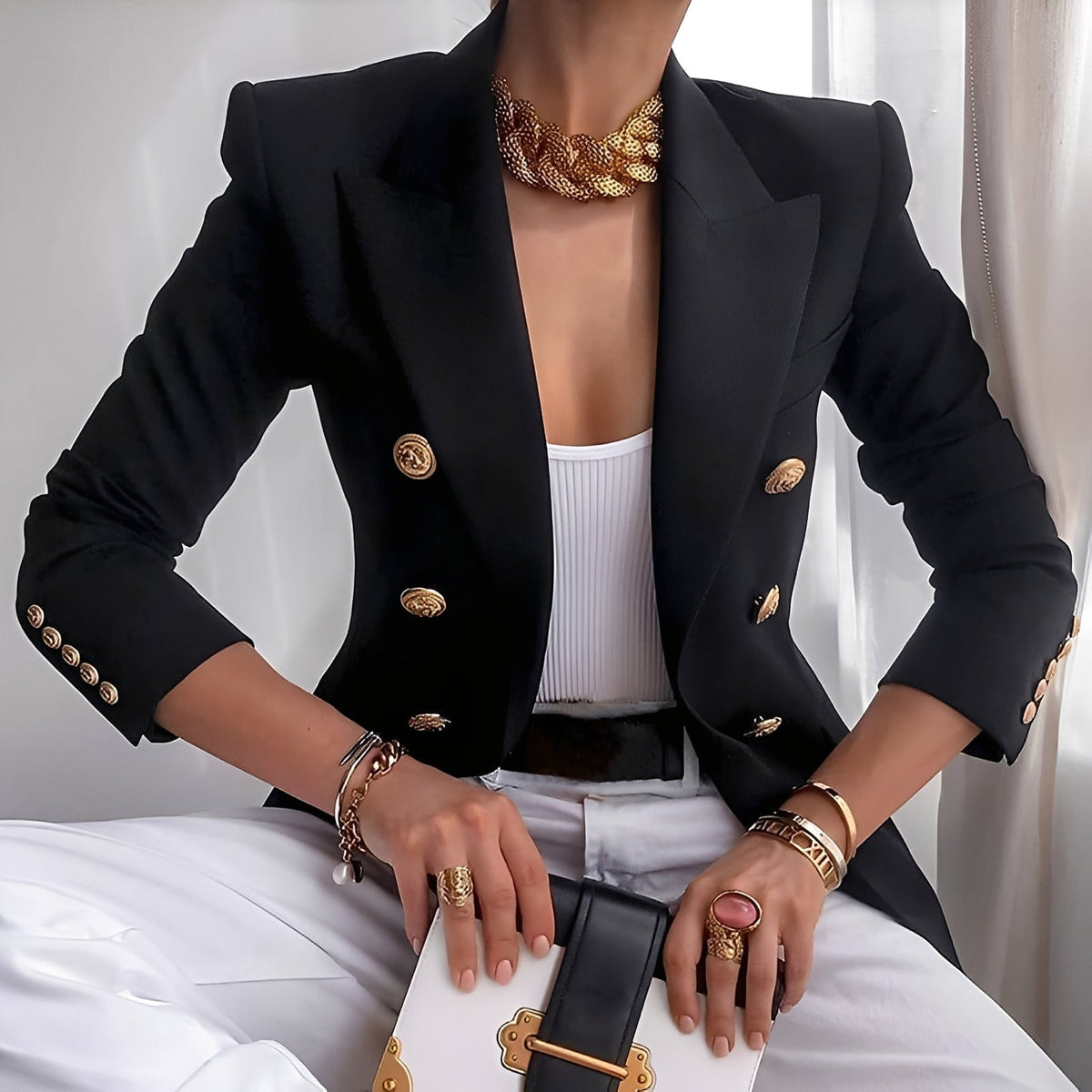 Shelley - Blazer com Botões para Mulheres