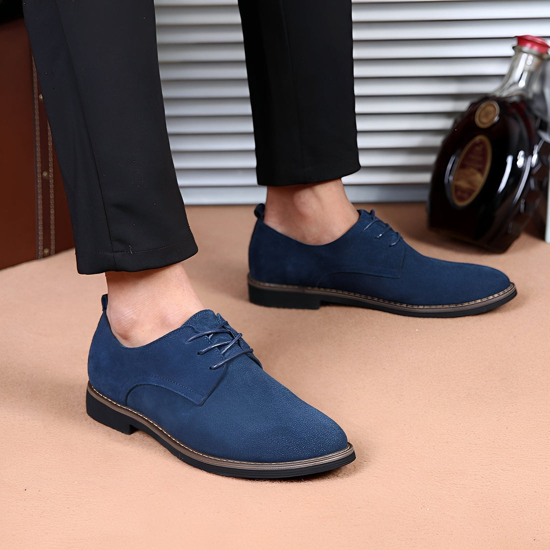 John - Elegantes sapatos de amarrar robustos para homens