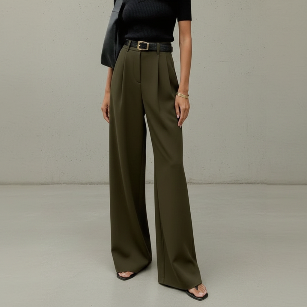 Marlene - Calça elegante de perna larga