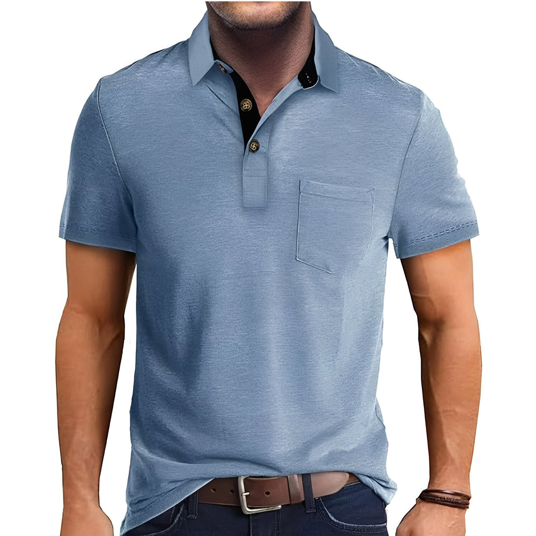 Hobbs - Camisa Polo Casual de Manga Curta