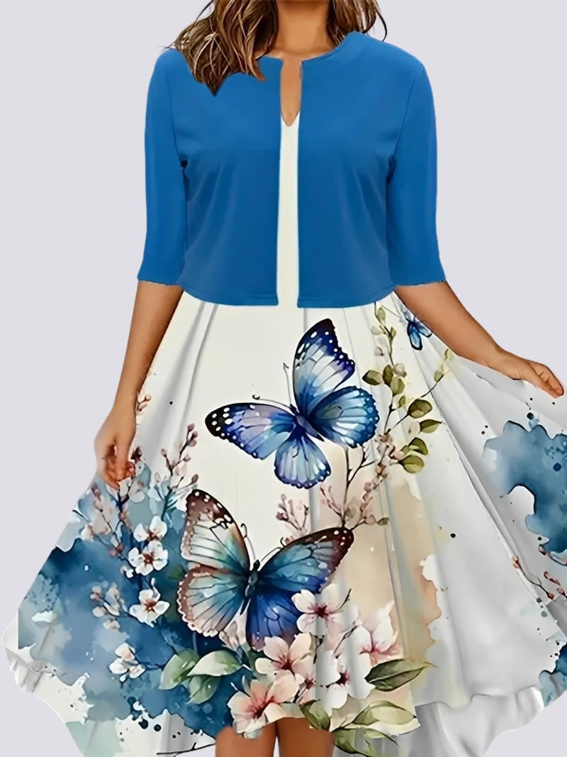 Jessica - Estilo elegante conjunto bifásico com vestido longo para mulheres