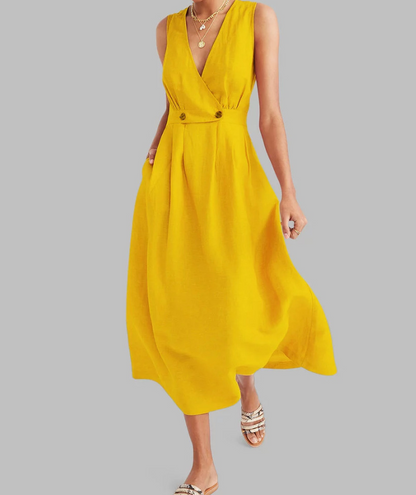 Sleeveless Linen Dress for Women