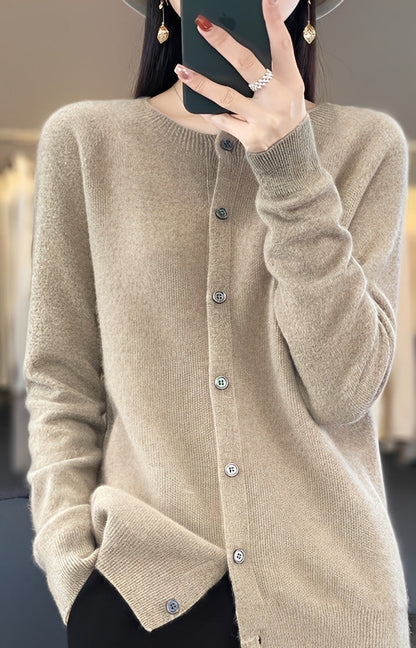 Addie - Moderna Cardigan de Lã de Caxemira para Mulheres