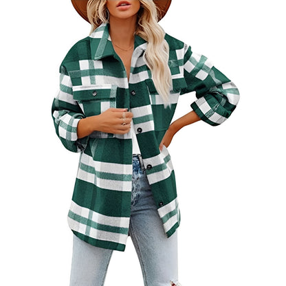 Melissa - Camisa de lã xadrez para mulheres