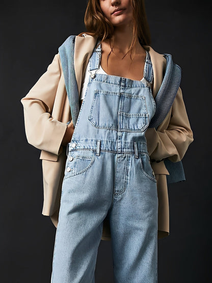 Clarisse - Casual overall dress in denim for woman
