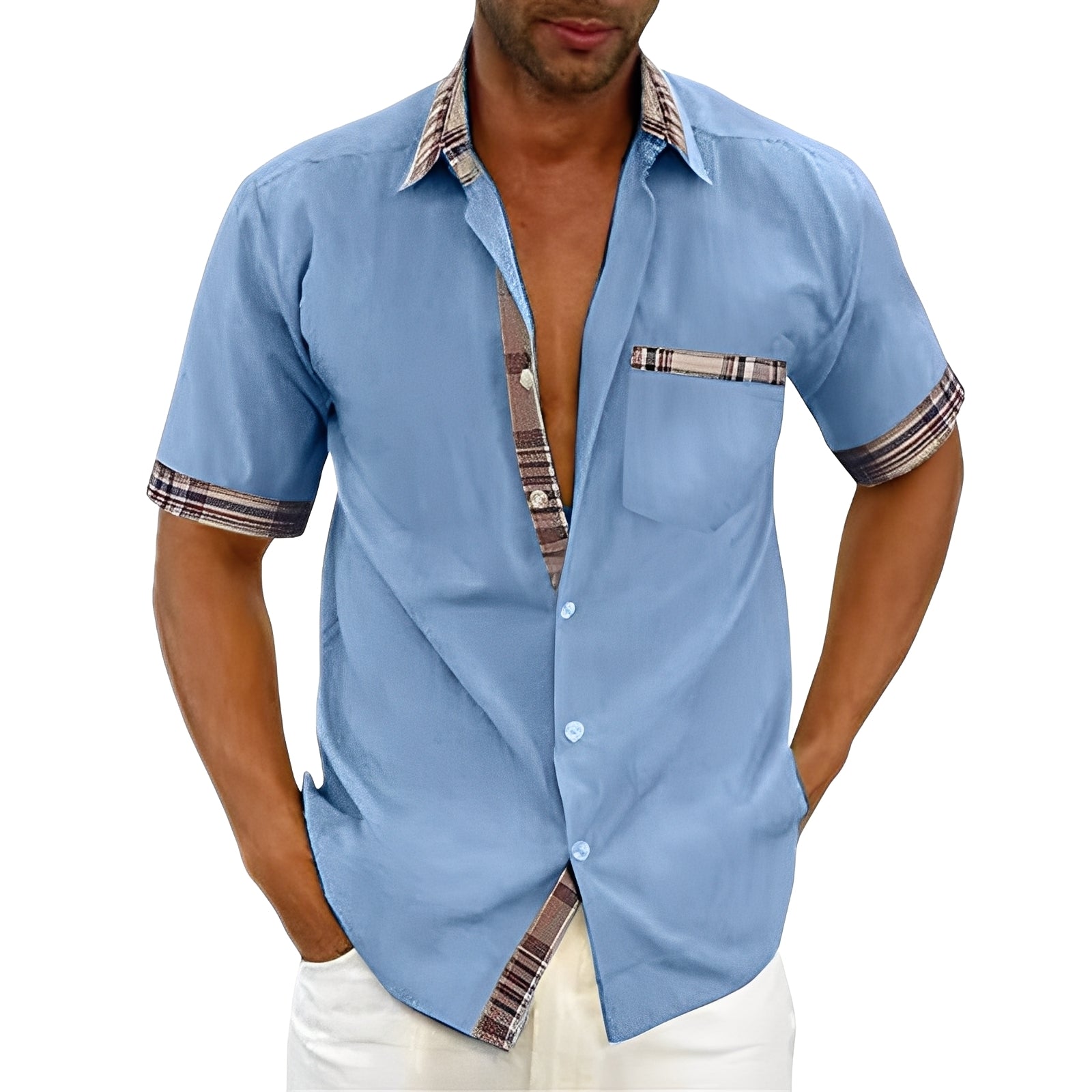 Marvin - Camisa Casual de Manga Curta para Homens