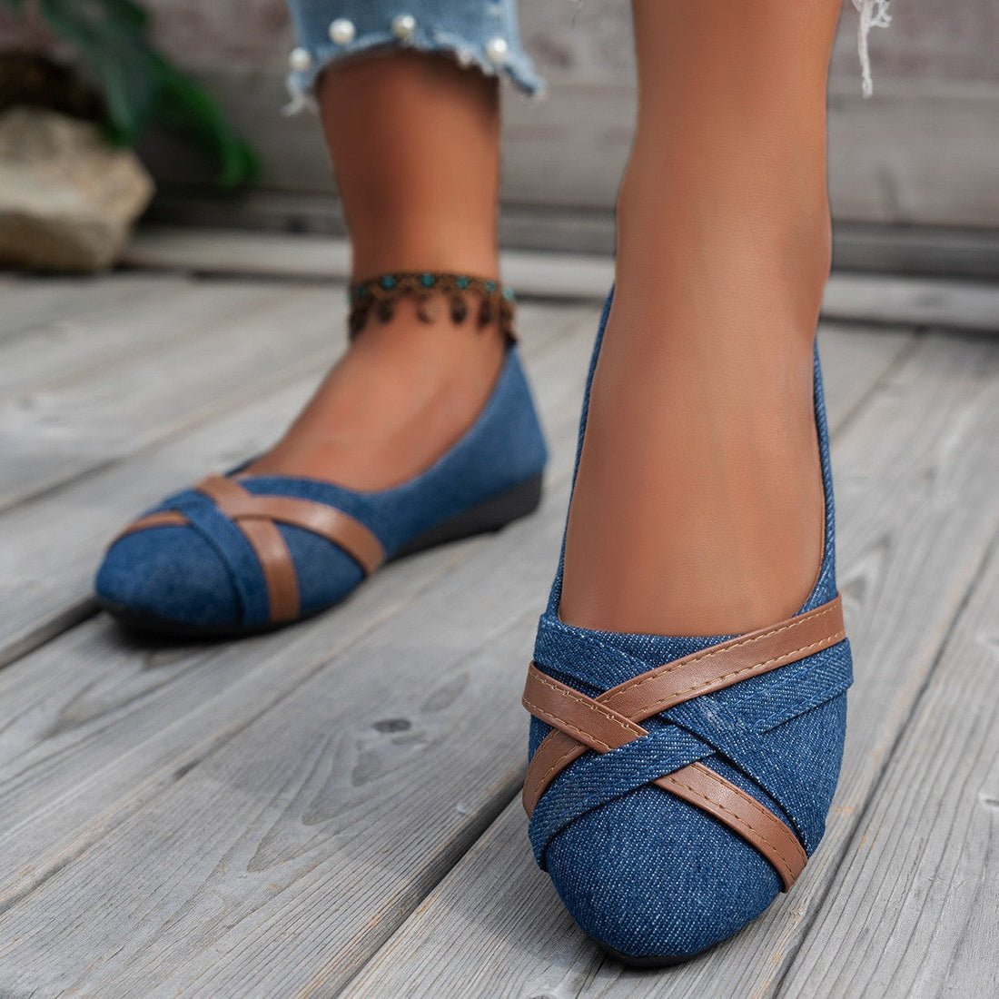Leora - Sapatos estilosos com tiras cruzadas para mulheres