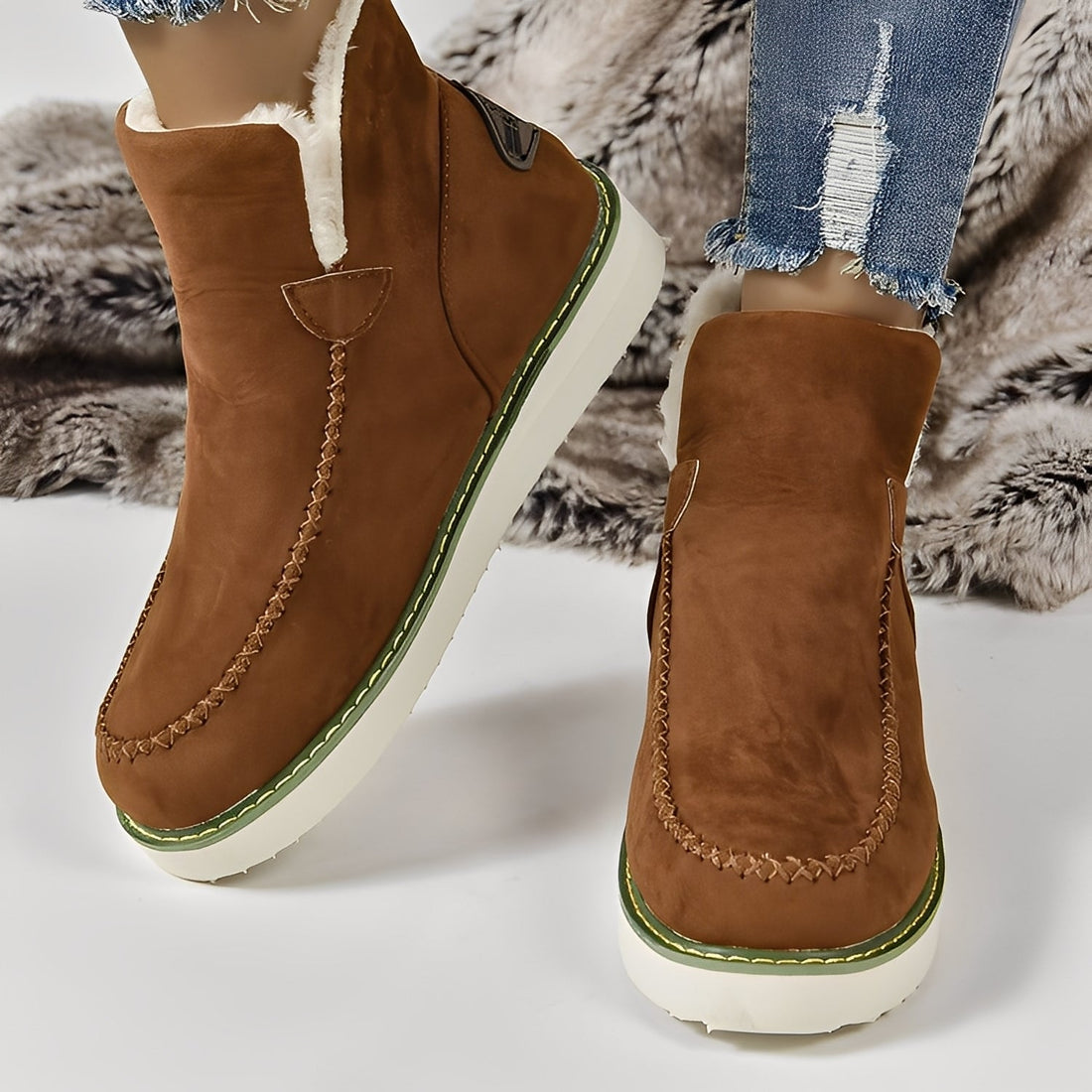 Ashlee - Botas de Inverno Quentes com Salto Anabela para Mulheres