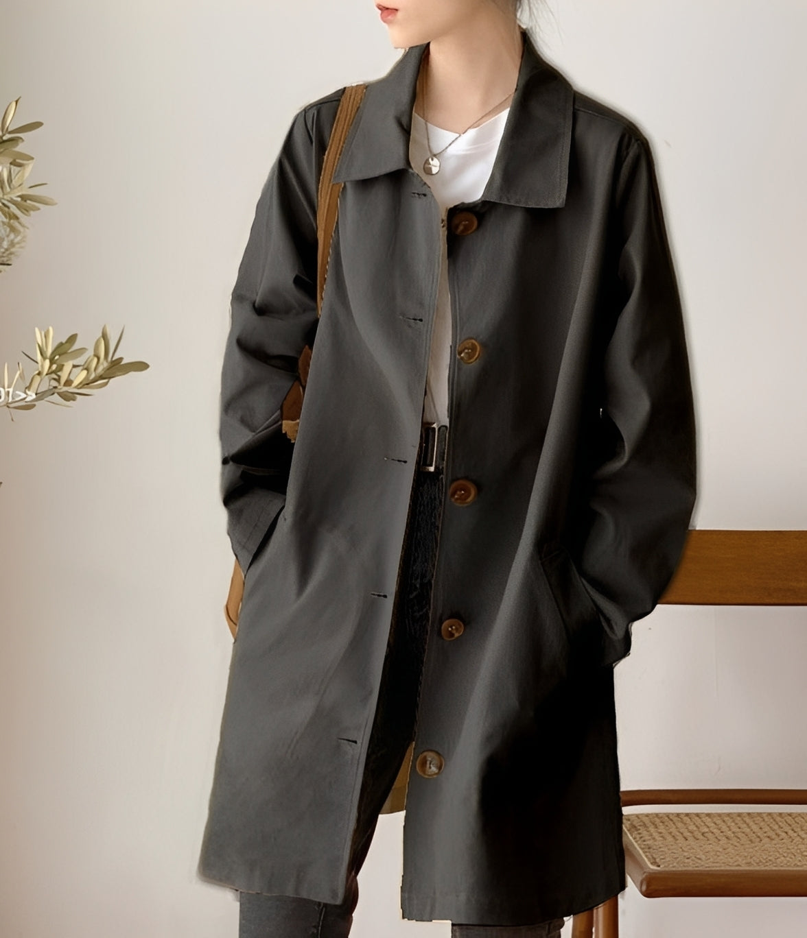 Rachael - Casual one-button raincoat for women