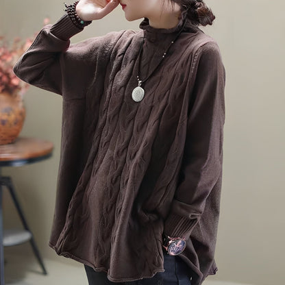 Carla - Pulôver Gola Alta Solto para Mulheres