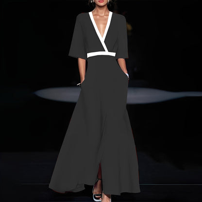 Débora - Vestido longo elegante com estampa floral para mulheres